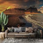 Gündoğumu Deniz Dağ Manzaralı Duvar Kağıdı Baskı