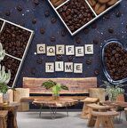 Cafe kahve zamanı Duvar Kağıdı Baskı