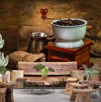 Kahve Öğütme Makineli Cafe Duvar Kağıdı Baskı