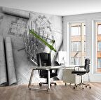 Mimari Çizim Emlak ve Gayrimenkul Duvar Kağıdı Baskı