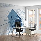 Ev Çizim Emlak ve Gayrimenkul Duvar Kağıdı Baskı