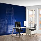 Bina Çizimi Emlak ve Gayrimenkul Duvar Kağıdı Baskı