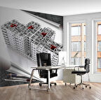 Mimari Site Çizimi Gayrimenkul Emlak ve Gayrimenkul Duvar Kağıdı Baskı