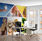 Ev Desenli Gayrimenkul Emlak ve Gayrimenkul Duvar Kağıdı Baskı