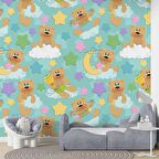 Ayıcık-Bulut Duvar Kağıdı Baskı