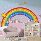 Gökkuşağı Çocuk Odası Duvar Kağıdı Baskı