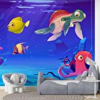 Su Altı Dünyası Çocuk Duvar Duvar Kağıdı Baskı