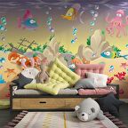 Balıklar Su Altı Dünyası Çocuk Duvar Duvar Kağıdı Baskı