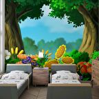 Orman Çiçekleri Çocuk Odası Duvar Kağıdı Baskı