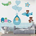 Uçan Bebek Çocuk Odası Duvar Kağıdı Baskı