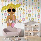 Kız Çocuk Çocuk Odası Duvar Kağıdı Baskı
