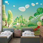 Ormandaki Sevimli Tilki  Çocuk Çocuk Odası Duvar Kağıdı Baskı