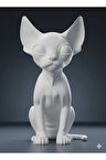 Mistik Zarafet: Sfenks Kedi Figürü - Boyasız 3D Baskı Sanat Objesi (15 cm)