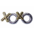 Gümüş Renk Xoxo Yazılı Parti Gözlüğü