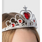Kalp Taşlı Kırmızı Renk Karlar Ülkesi Elsa Anna Frozen Tacı
