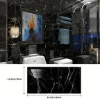 Siyah Mermer Desenli Alüminyum Plastik Duvar Sticker