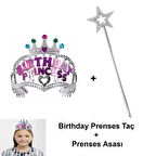 Kız Çocuk Doğum Günü Prenses Seti – Taç ve Sihirli Asa