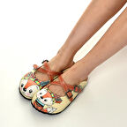 5410 Tilki Desenli Çapraz Sabo Terlik