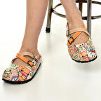 5413 Hayvan Desenli Çapraz Sabo Terlik