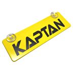 Kaptan Yazılı Sarı Dekor Plaka Vantuzlu Cam Süsü