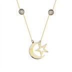 14 Ayar Altın kolye AY Yıldız  MODELİ