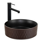 LENA TEZGAHÜSTÜ LAVABO (MAT KAHVE-SİYAH) E-W5001KS