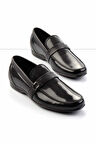 Siyah Baskılı Hakiki Deri Erkek Loafer Ayakkabı E01757267603
