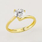 14 Ayar Altın Tektaş Yüzük E04