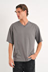 ALEXANDERGARDI V Yaka Oversize T-shirt (E24-742A)