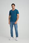 ALEXANDERGARDI FİTİLLİ V YAKA REGULAR FİT T-SHİRT (E24-74602)