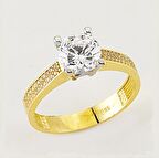 14 Ayar Altın Tektaş Yüzük E37