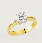 Harem Altın 14 Ayar Altın Tektaş Yüzük E38