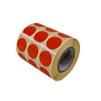 Renkli Kuşe Rulo Çap Etiketi 25mm X 25mm 2500 Adet Yan Yana 3 lü