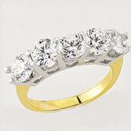 Harem Altın 14 Ayar Altın Beştaş Yüzük E75