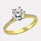 14 Ayar Altın Tektaş Yüzük E85