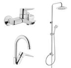 Artema Solid S Banyo Bataryası + Kuğu Lavabo Bataryası + 3C Duş Sistemi