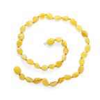 Kınalı Doğal Damla Kehribar Taşlı Bebek Diş Kolyesi