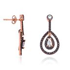 Harem Altın Gümüş Siyah Damla Sallantılı Küpe