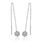 Gümüş Zincirli Kar Tanesi Küpe