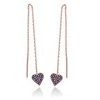 Gümüş Kalpli Zincir Kadın Küpe