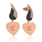 Harem Altın Gümüş Kanatlı Kalp Küpe