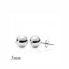 Harem Altın Gümüş Top Küpe - 5 mm