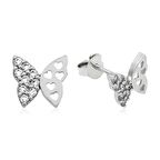 Harem Altın Gümüş Çivili Kelebek Küpe