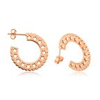 Gümüş Yıldız Desenli Halka Kadın Küpe