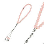 Ebuz Doğaltaş Metal Püsküllü Pembe Kuvars Tesbih