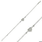 Ebuz Gümüş Kalpli Kadın Bileklik