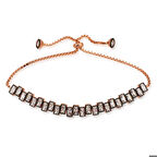 Ebuz Gümüş Rose Baget Taşlı Asansör Bileklik