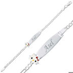 Ebuz ​Gümüş Kedi Plaka Çocuk Bileklik