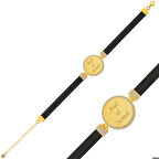 Ebuz Gümüş Kişiye Özel Siyah Kayışlı Plaka Bileklik