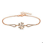 Ebuz Gümüş Rose Yonca Bileklik